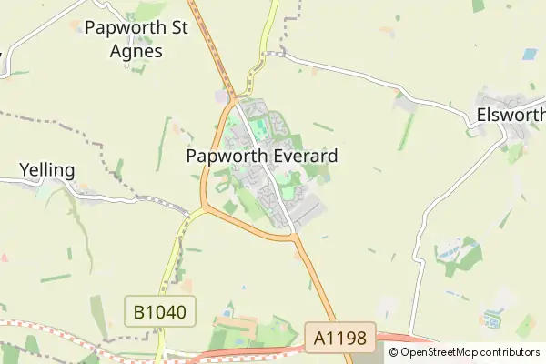 Mapa Papworth Everard