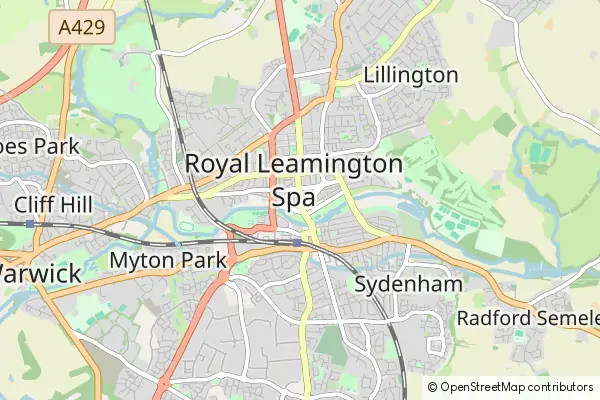Mapa Leamington Spa