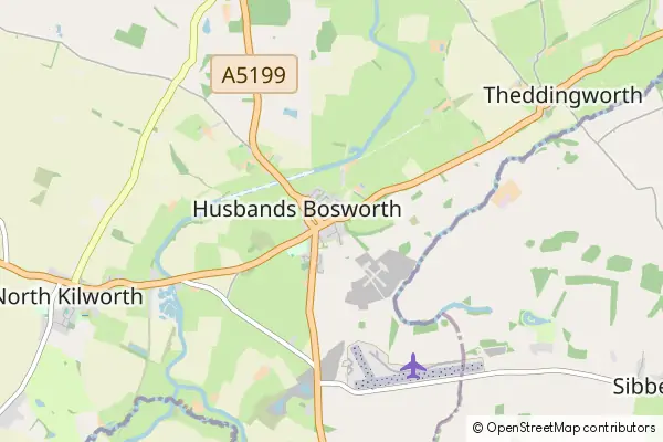 Mapa Husbands Bosworth