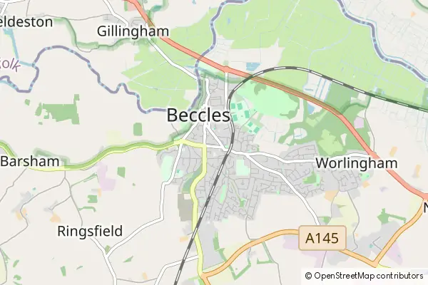 Mapa Beccles