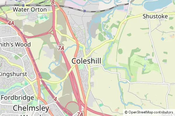 Mapa Coleshill