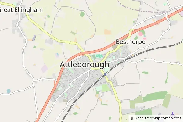 Mapa Attleborough