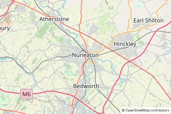 Mapa Nuneaton