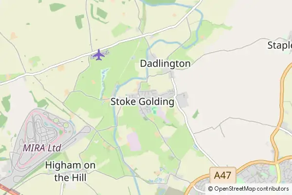 Mapa Stoke Golding