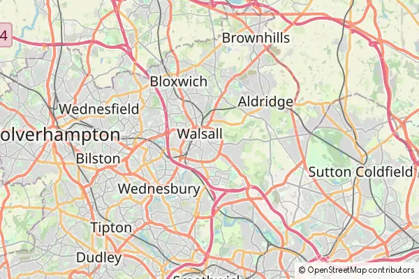 Mapa Walsall