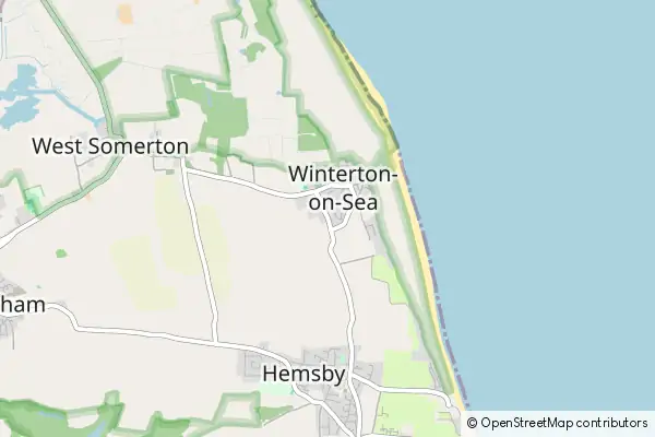 Mapa Winterton-on-Sea