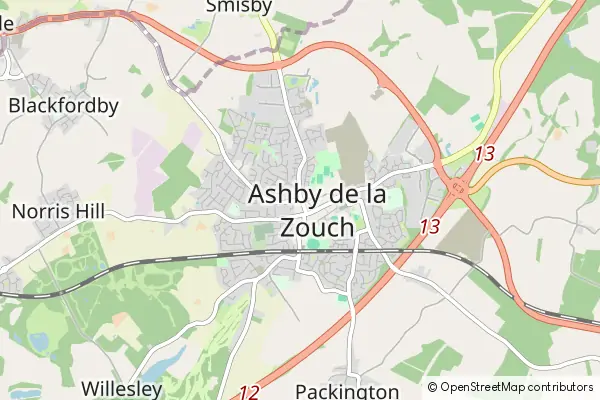 Mapa Ashby de la Zouch