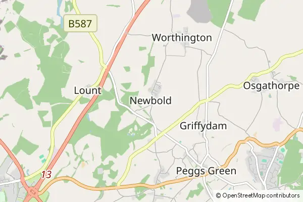 Mapa Newbold Coleorton