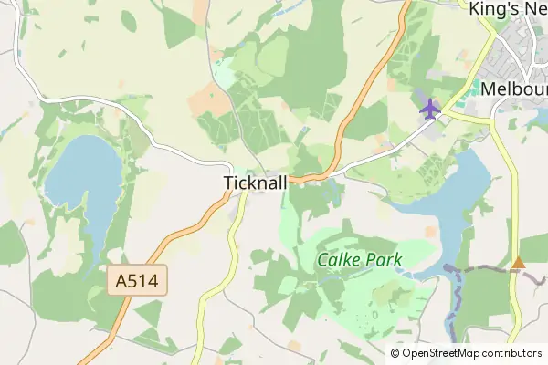 Mapa Ticknall