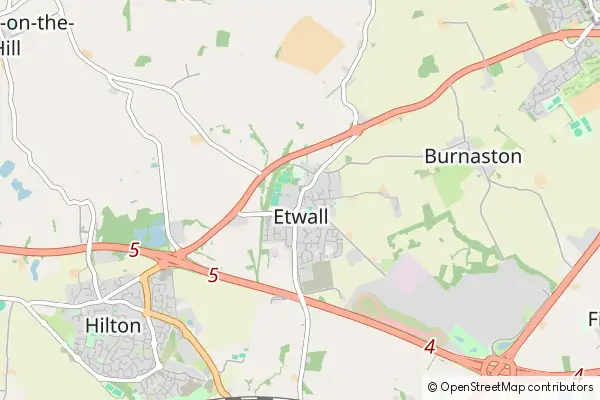 Mapa Etwall