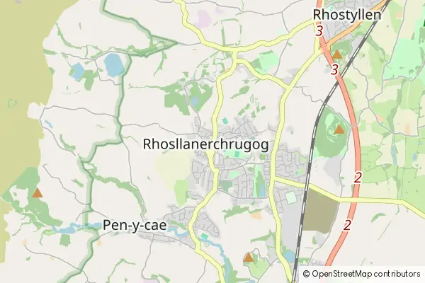 Mapa Rhosllannerchrugog