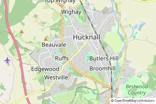 Mapa Hucknall