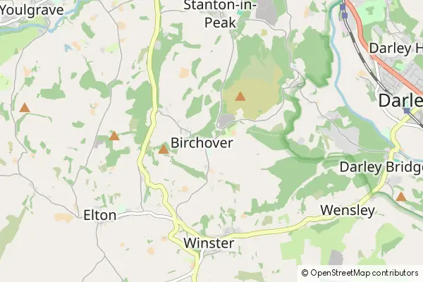 Mapa Birchover