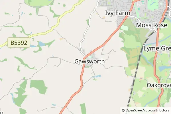 Mapa Gawsworth