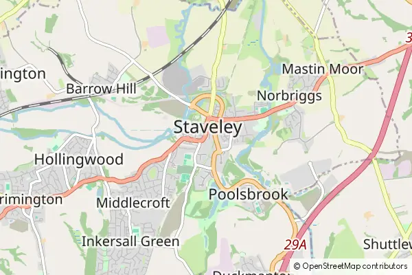 Mapa Staveley