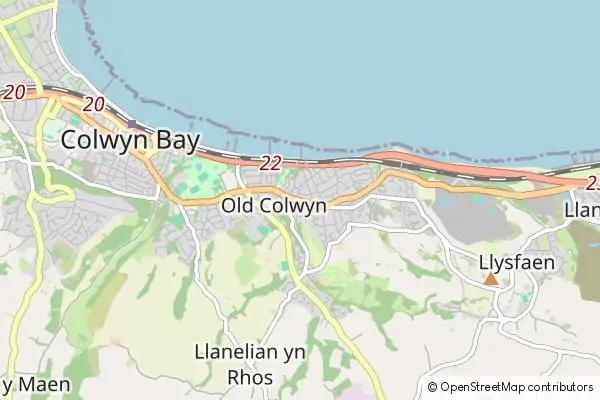 Mapa Old Colwyn