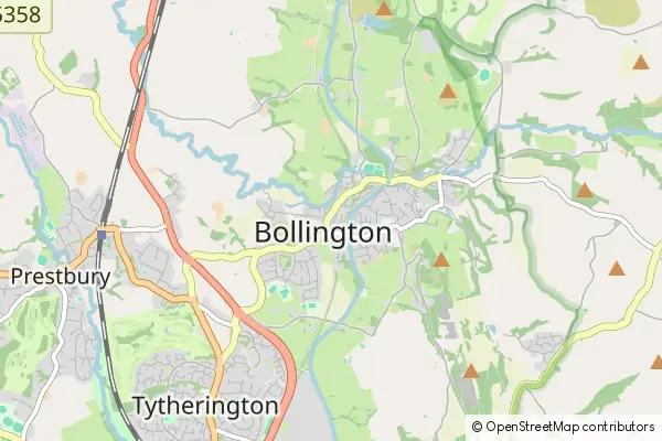 Mapa Bollington