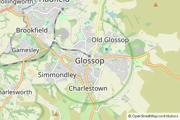 Mapa Glossop