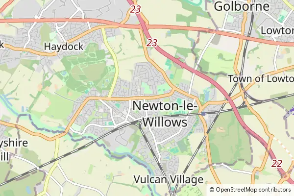 Mapa Newton Le Willows