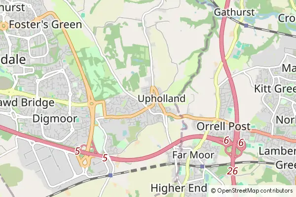 Mapa Upholland