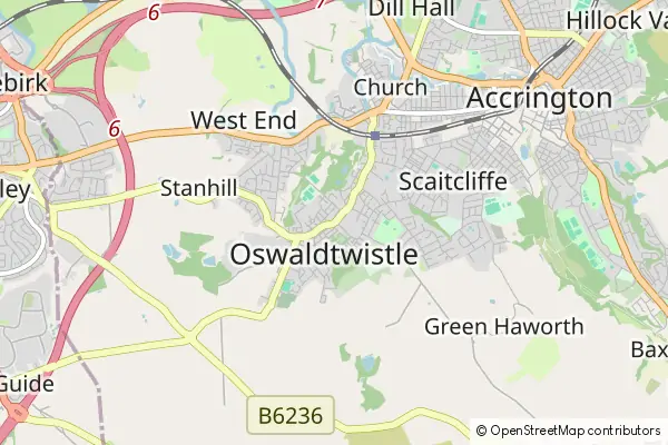 Mapa Oswaldtwistle