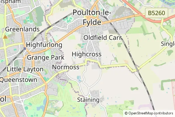 Mapa Poulton Le Fylde