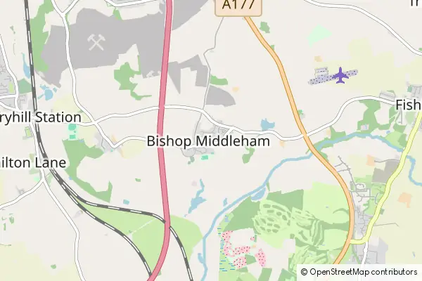 Mapa Bishop Middleham