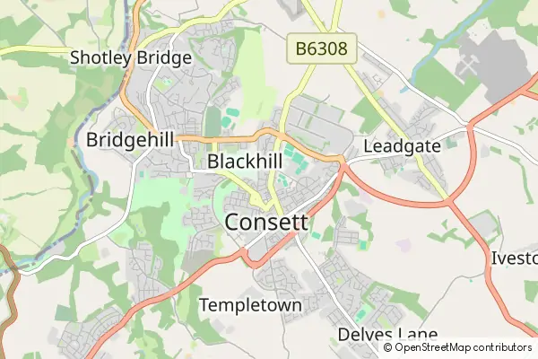 Mapa Consett