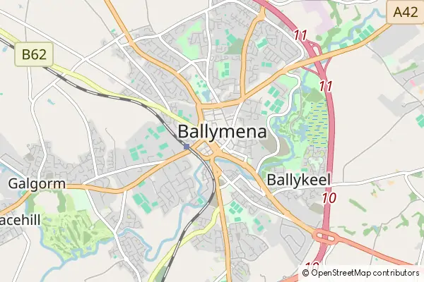 Mapa Ballymena
