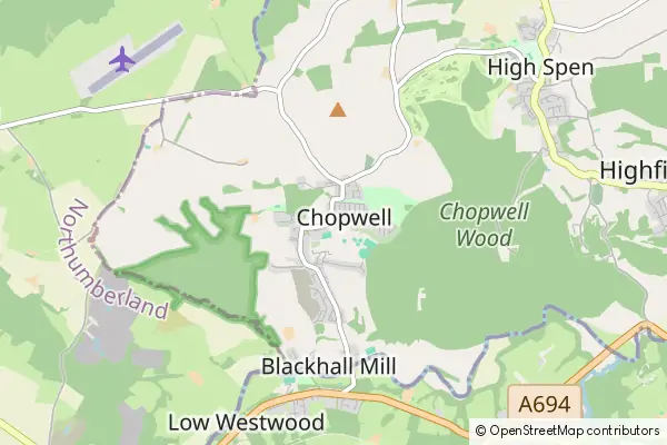 Mapa Chopwell