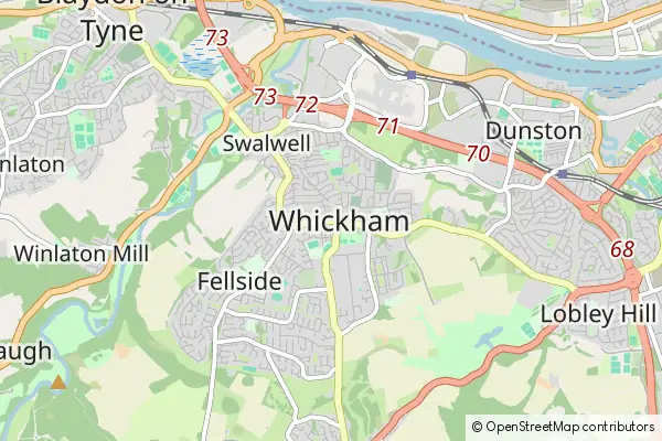 Mapa Whickham