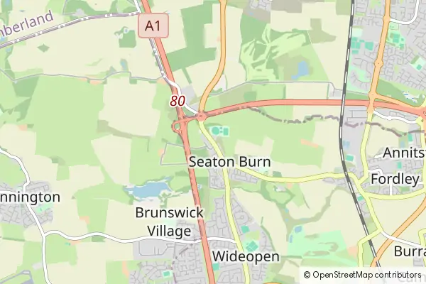 Mapa Seaton Burn