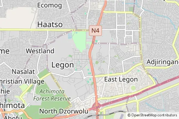 Mapa: Legon • © OpenStreetMap contributors Mapa Legon