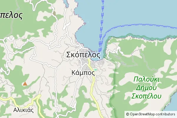 Mapa Skopelos Town