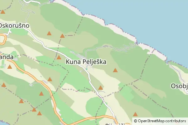 Mapa Kuna Pelješka