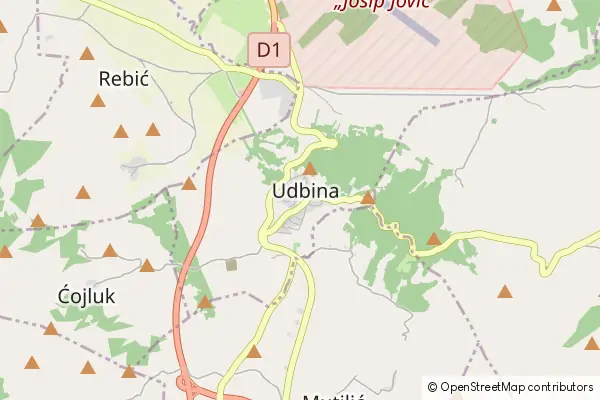 Mapa Udbina