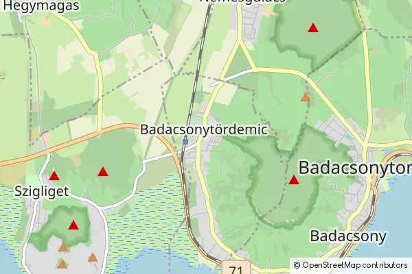 Mapa Badacsonytördemic