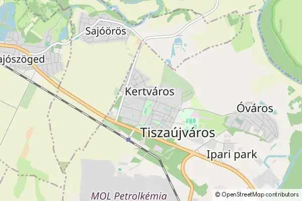 Mapa Tiszaújváros