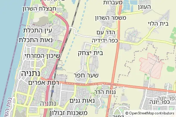 Mapa Beit Yitzhak-Sha'ar Hefer