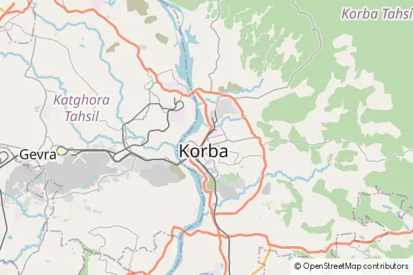 Mapa Korba