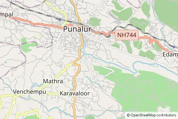 Mapa Punalūr