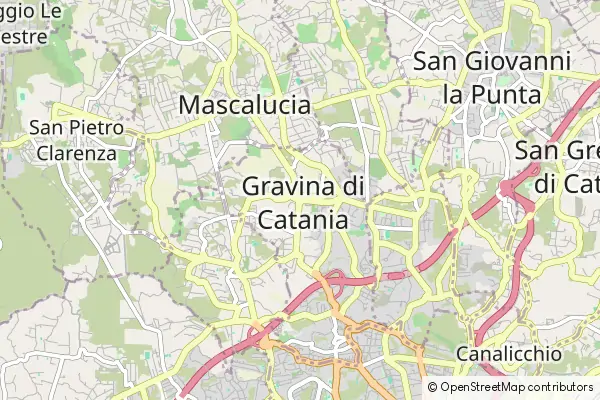 Mapa Gravina di Catania