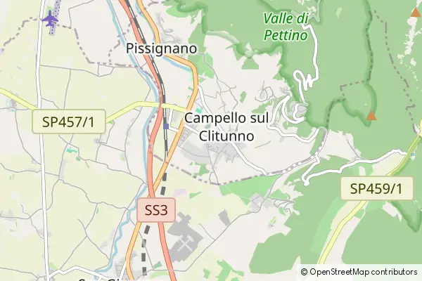 Mapa Campello sul Clitunno