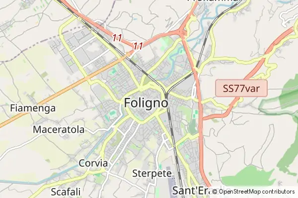 Mapa Foligno