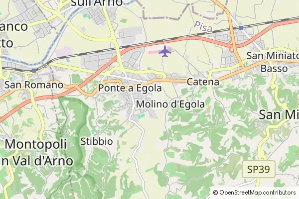 Mapa Ponte a Egola