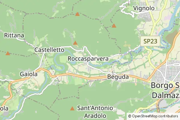 Mapa Roccasparvera