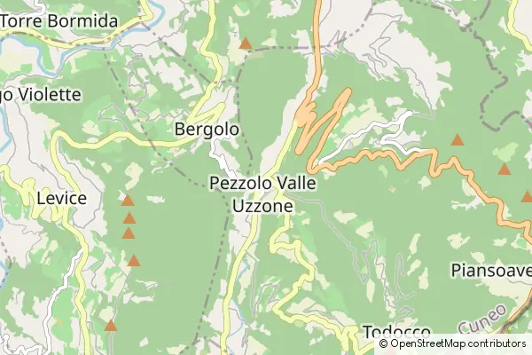 Mapa Pezzolo Valle Uzzone