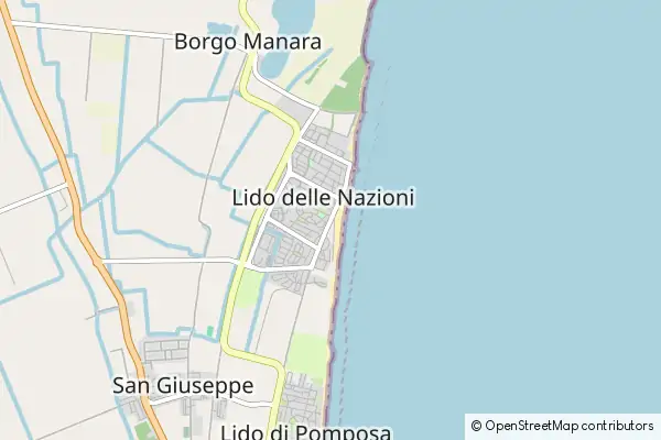 Mapa Lido delle Nazioni