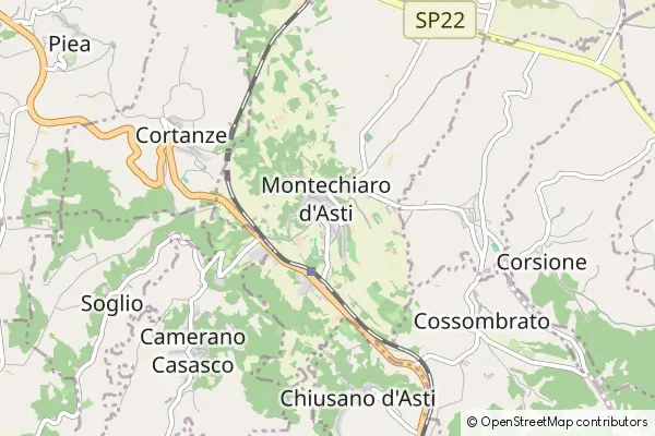 Mapa Montechiaro d'Asti