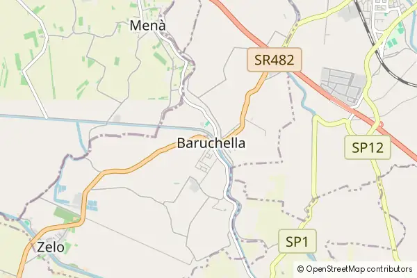 Mapa Giacciano con Baruchella